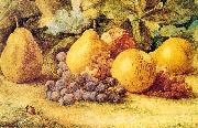 Hill, John William Apples, Pears, and Grapes on the Ground painting